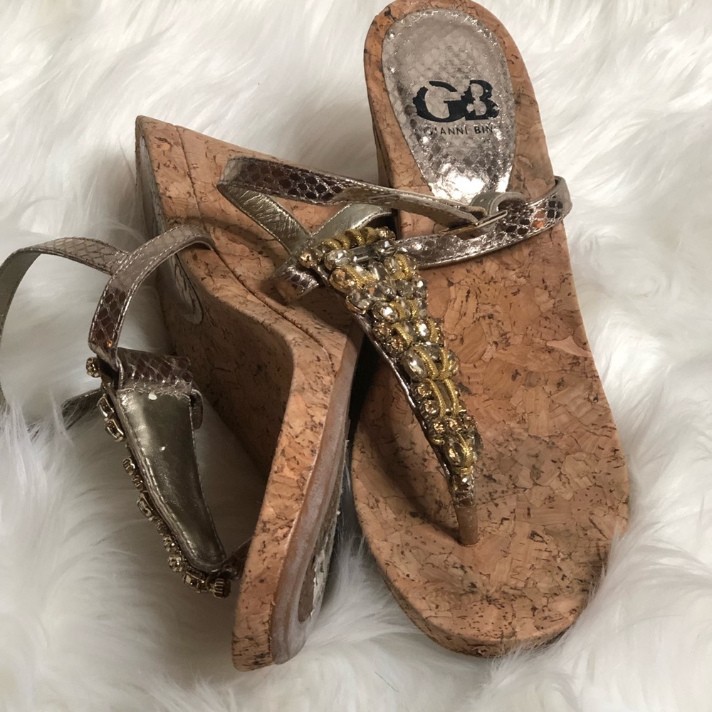 Sparkly Gold Stoned Heeled Sandals
